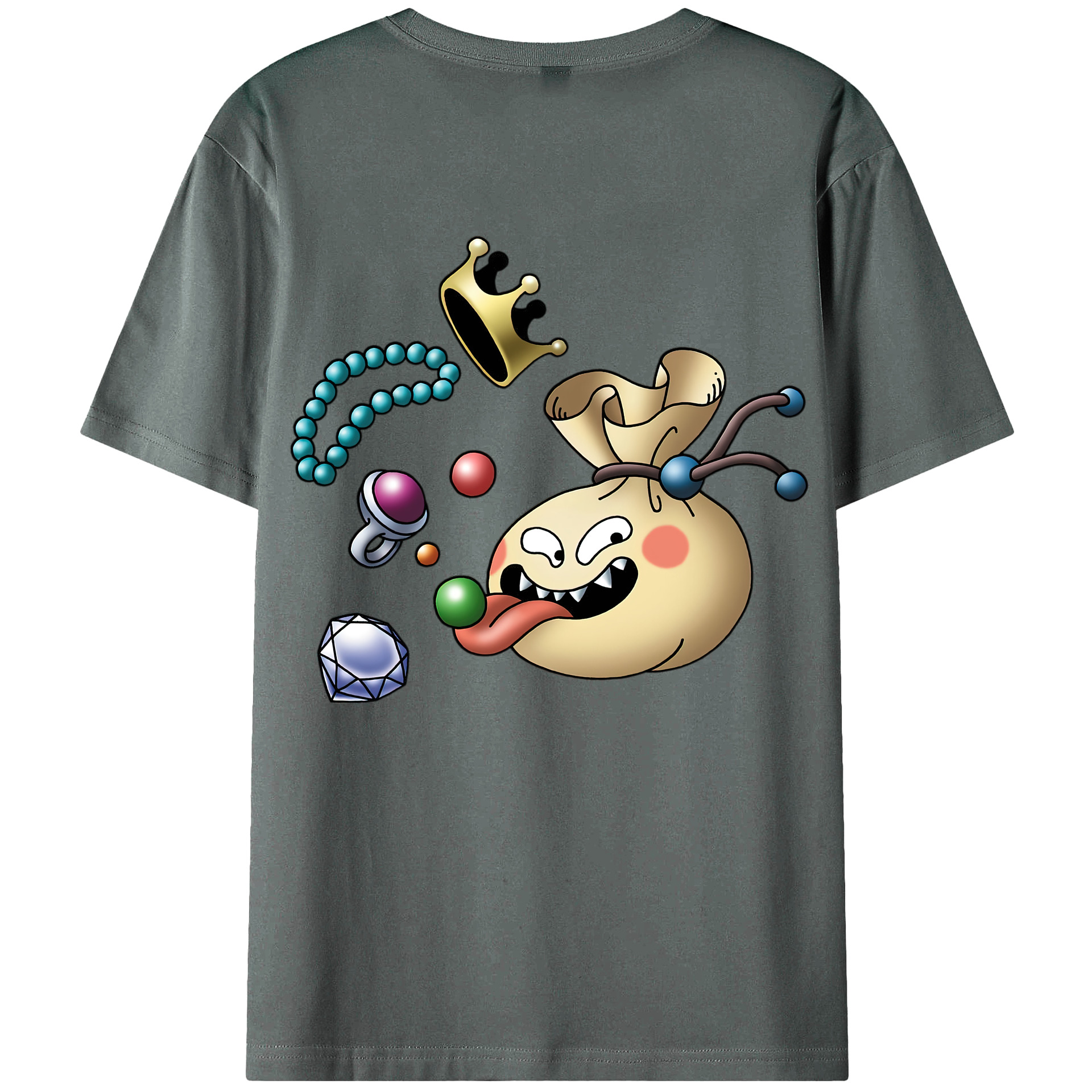 （画像用） ドラゴンクエスト Doragon Kuesuto Dragon Quest 綿100％ メンズ半袖Tシャツ（バックプリント） 通気性